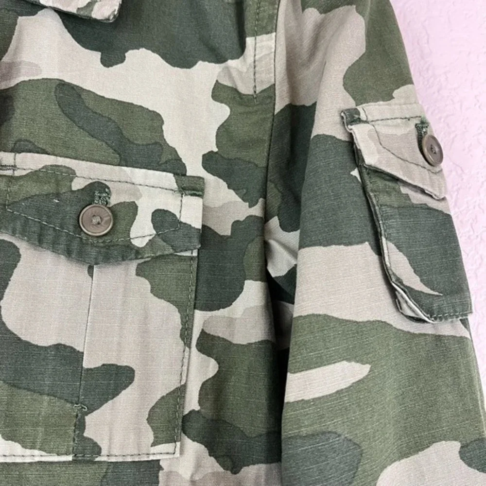 J Crew Shacket Womens XXS‎ Camo Trench Utility 100% Cotton It Girl NWT